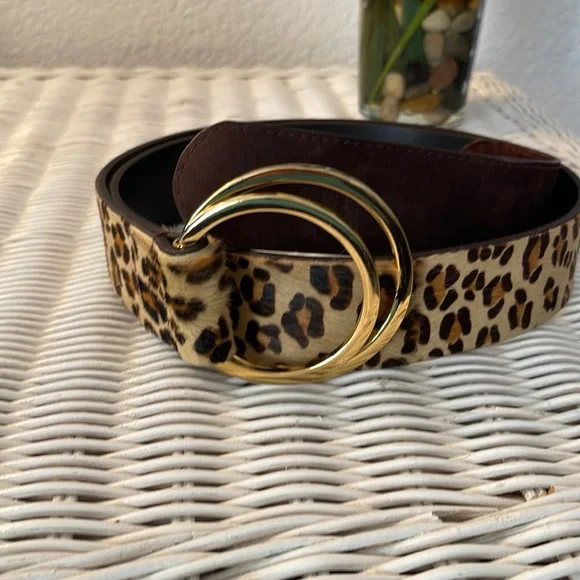NWOT Leather Animal Print Women’s Belt NWOT Leopard Animal Print Genuine Leather Belt Medium  main image 2